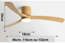 Ventilador de teto moderno com Iluminação e Controle Remoto - ZenithBreeze X2