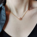 Colar Amor Entrelaçado Prata 925 + Rosa Real Preservada