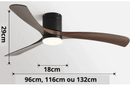 Ventilador de teto moderno com Iluminação e Controle Remoto - ZenithBreeze X2