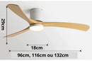 Ventilador de teto moderno com Iluminação e Controle Remoto - ZenithBreeze X2